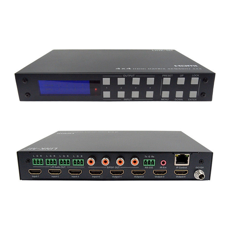4x4 HDMI ماتریس آنالوگ و استخراج صوتی SPDIF 4K TCP/IP Web GUI Control