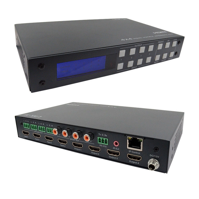 4x4 HDMI ماتریس آنالوگ و استخراج صوتی SPDIF 4K TCP/IP Web GUI Control