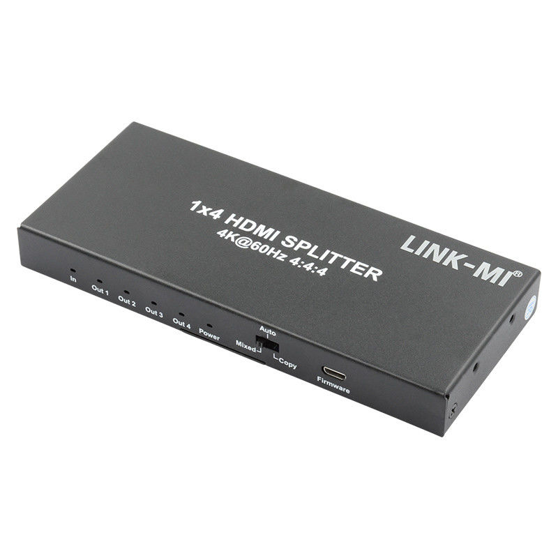 HDMI 2.0 HDMI Extender Splitter 60Hz 1x4 پشتیبانی 3D 18G HDR 1 در 4 خارج AV Splitter