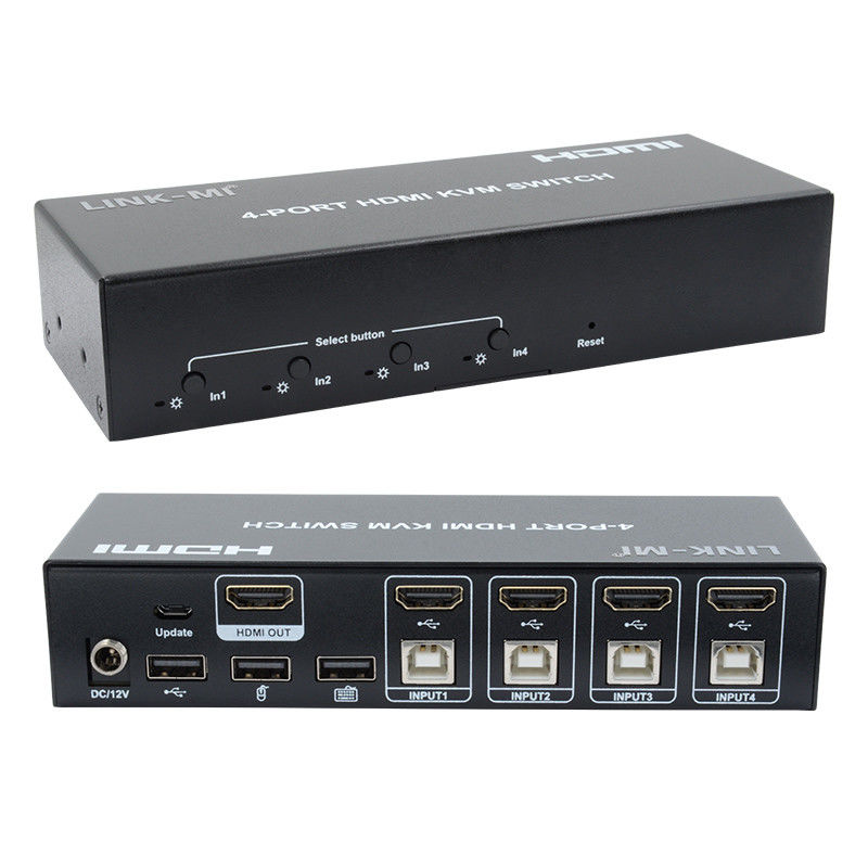4 پورت KVM سوئیچ HDMI 4K 30Hz Hot Keys سوئیچ خودکار بدون تاخیر سوئیچ USB