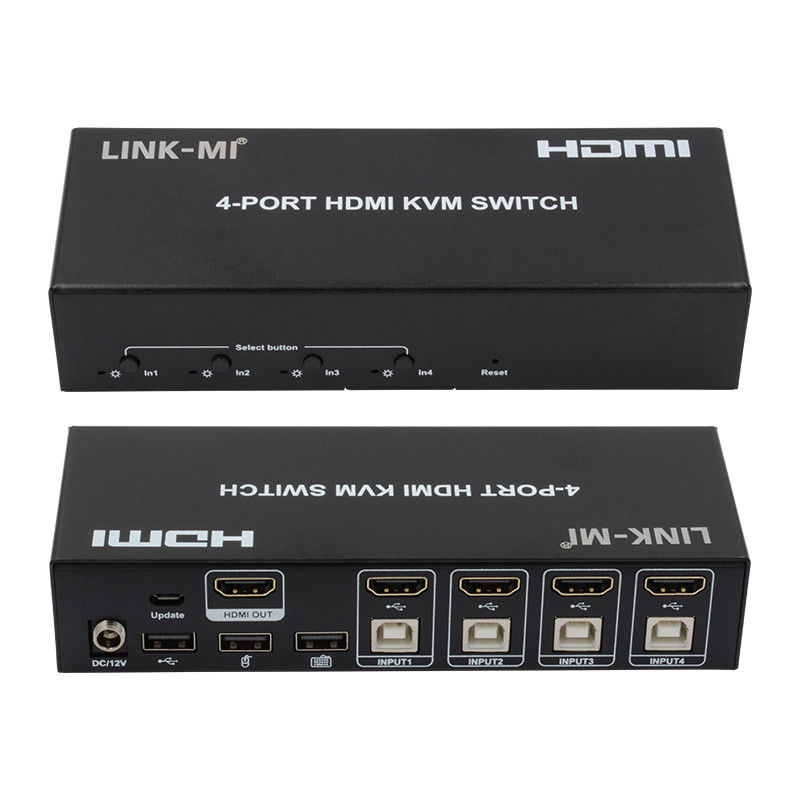 4 پورت KVM سوئیچ HDMI 4K 30Hz Hot Keys سوئیچ خودکار بدون تاخیر سوئیچ USB