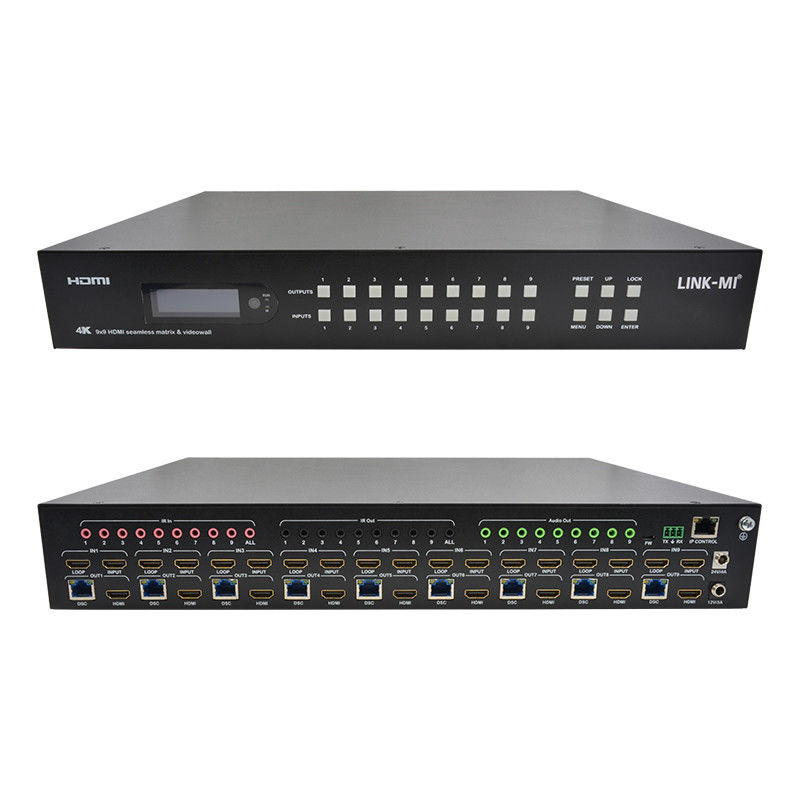 9x9 70M پردازنده دیواری ویدئویی HDMI Hdmi Splitter 3x3 4K HDMI Matrix Extender