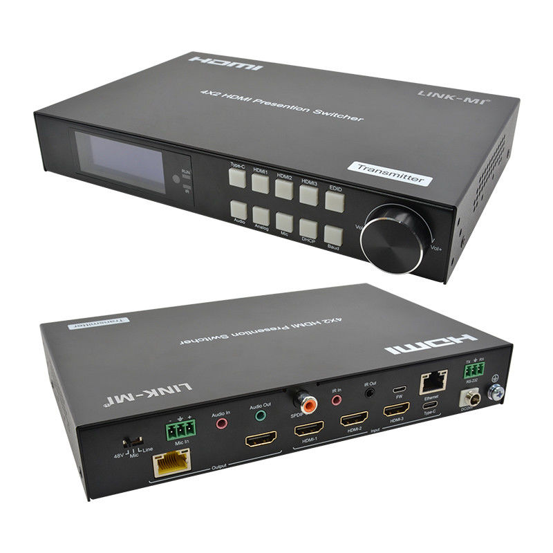 18 گیگابایت در ثانیه 4K Video HDMI Switch 2.0 HDBaseT Switch با ورودی های HDMI و USB - C