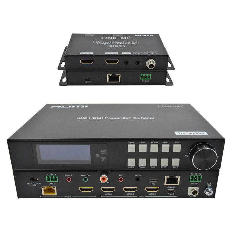 18 گیگابایت در ثانیه 4K Video HDMI Switch 2.0 HDBaseT Switch با ورودی های HDMI و USB - C
