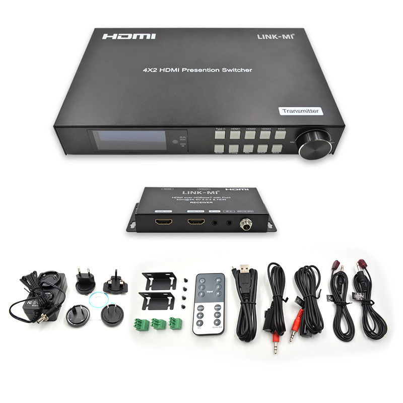 18 گیگابایت در ثانیه 4K Video HDMI Switch 2.0 HDBaseT Switch با ورودی های HDMI و USB - C