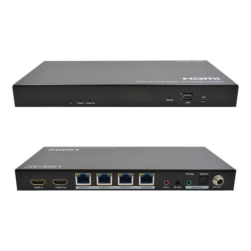 1x4 4K بی سیم HDMI Splitter Extender پشتیبانی 60m 4K@60Hz AV Splitter بیش از RJ45