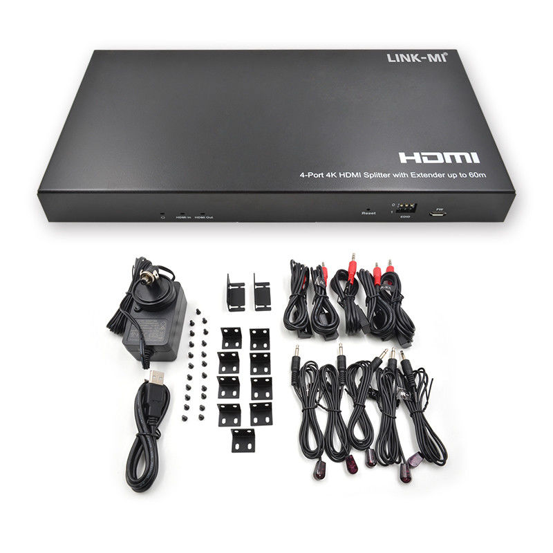 1x4 4K بی سیم HDMI Splitter Extender پشتیبانی 60m 4K@60Hz AV Splitter بیش از RJ45