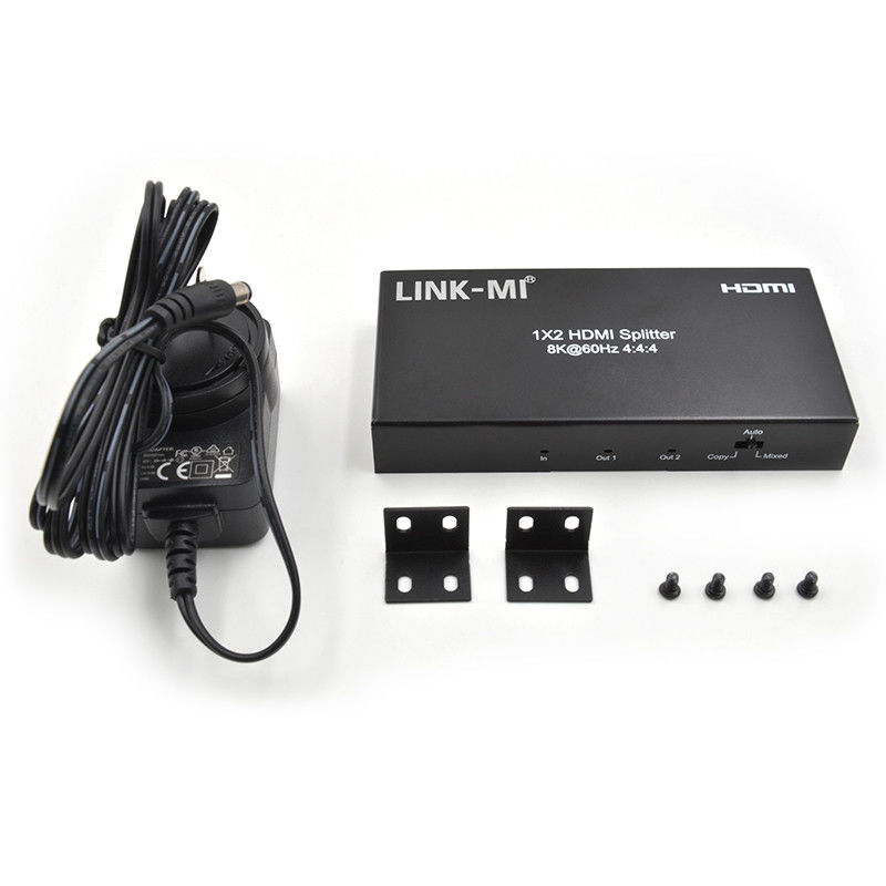 48 گیگابایت در ثانیه HDMI Splitter 8k 1x2 HDMI Extender پشتیبانی Downscaler HDR10 EDID HDCP2.2