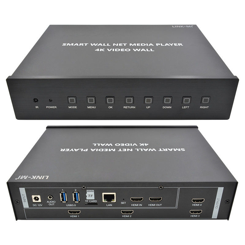 HDMI 2X2 4K Video Wall Controller Media Player پردازنده دیواری تلویزیون برای 4 تلویزیون