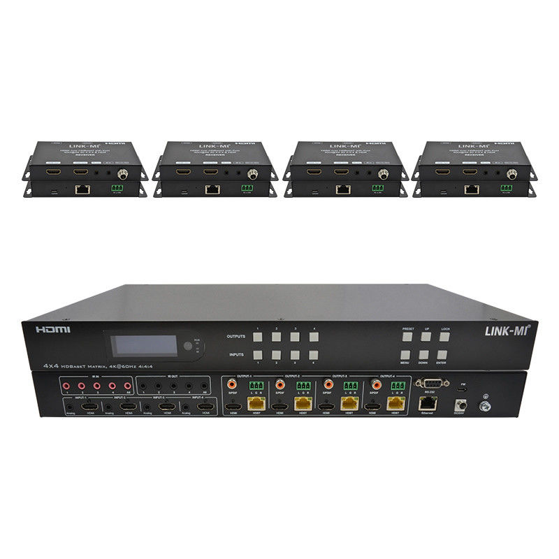 70m 4x4 HDMI سوئیچ ماتریکس صوتی با 4 HDMI Loop Out برای سوئیچ ویدیویی 4 پورت