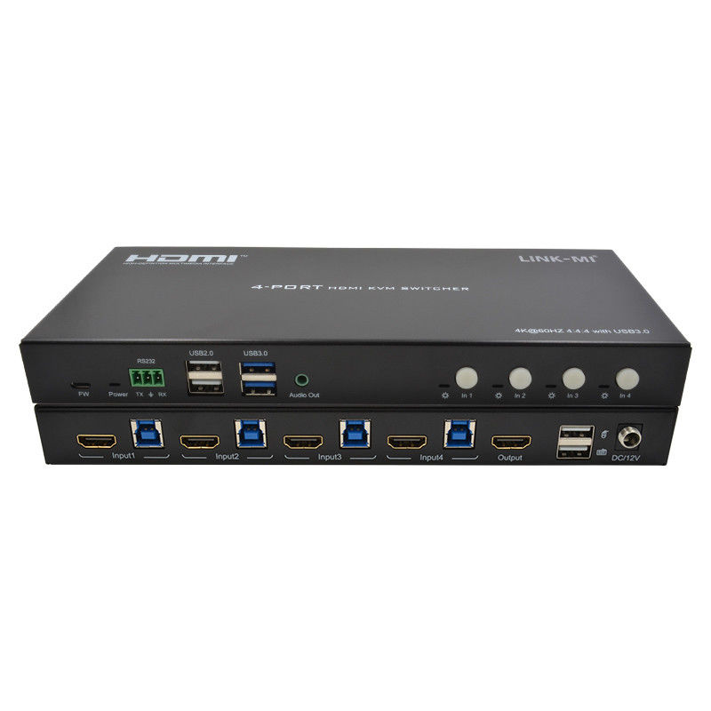 4 پورت شبکه HDMI2.0 KVM سوئیچ تا 4K 60Hz 18Gbps