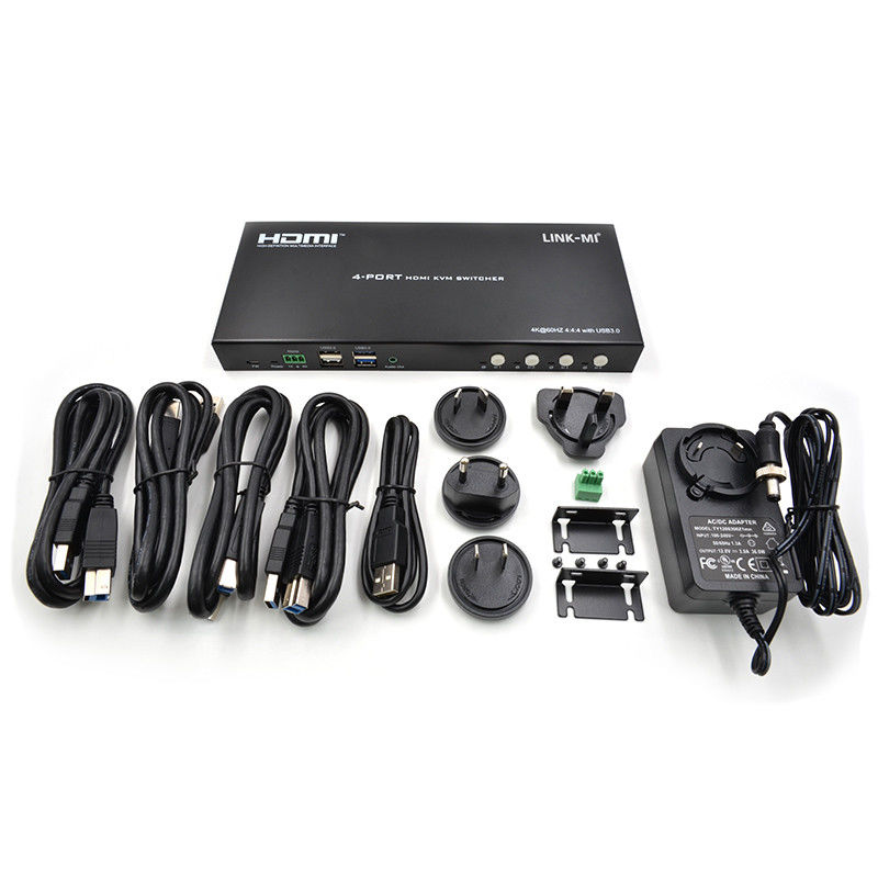 4 پورت شبکه HDMI2.0 KVM سوئیچ تا 4K 60Hz 18Gbps