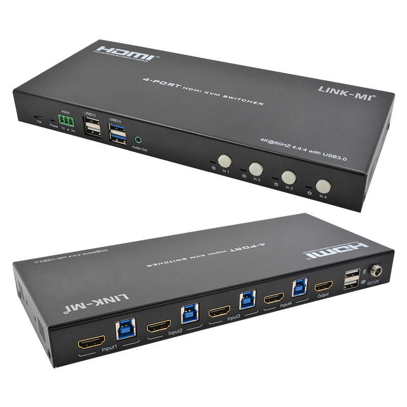 4 پورت شبکه HDMI2.0 KVM سوئیچ تا 4K 60Hz 18Gbps