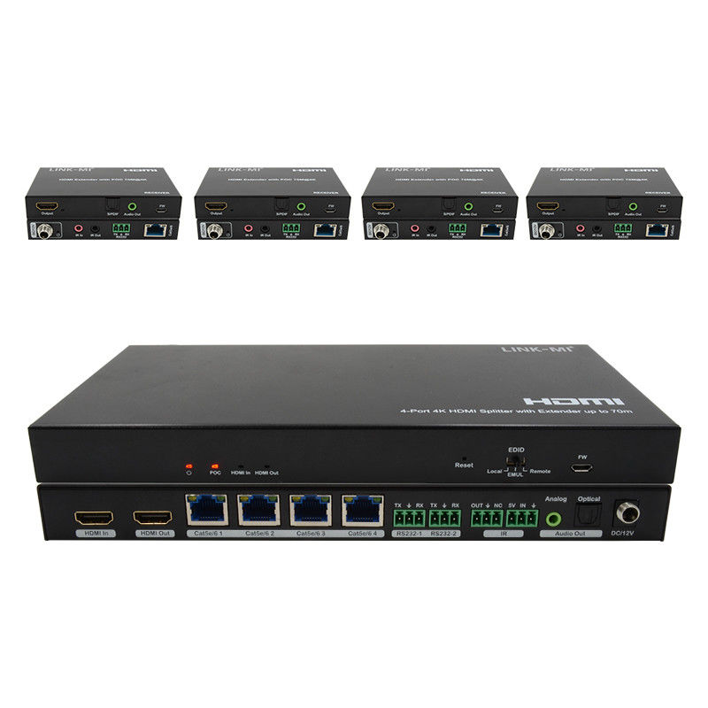 70M 1x4 4K HDMI Splitter Extender با استخراج صوتی 1x4 Hdmi Splitter over Cat6