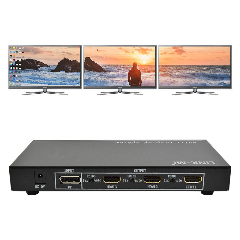 5760x1080 UHD 1X3 کنترل کننده دیوار ویدیو پردازنده چند صفحه نمایش Splicer 1 DP در 3 HDMI Out