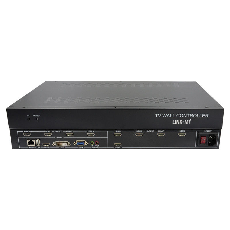 9 کانال HDMI Video Wall Controller 3X3 زوم زیرنویس های چند صفحه ای کنترل کننده برای تبلیغات