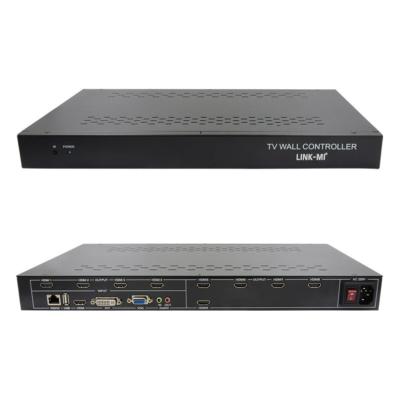 9 کانال HDMI Video Wall Controller 3X3 زوم زیرنویس های چند صفحه ای کنترل کننده برای تبلیغات