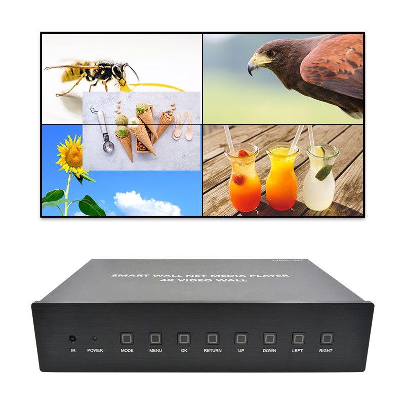 HDMI 2X2 4K Video Wall Controller Media Player پردازنده دیواری تلویزیون برای 4 تلویزیون