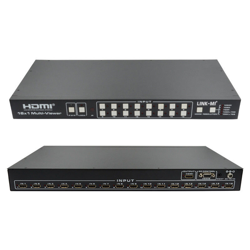 16X1 AV 4K Quad Multiviewer 16 در 1 Out Seamless Video Switcher پردازنده
