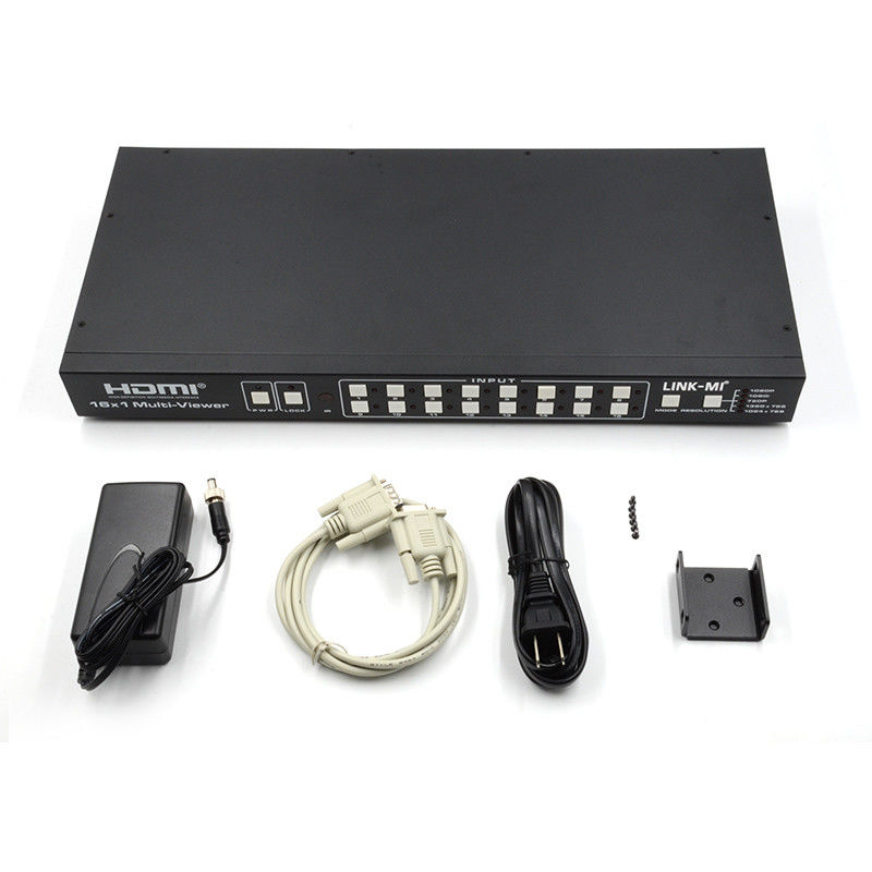 16X1 AV 4K Quad Multiviewer 16 در 1 Out Seamless Video Switcher پردازنده