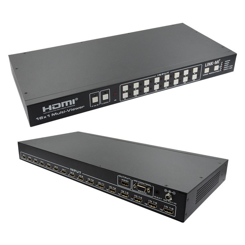 16X1 AV 4K Quad Multiviewer 16 در 1 Out Seamless Video Switcher پردازنده