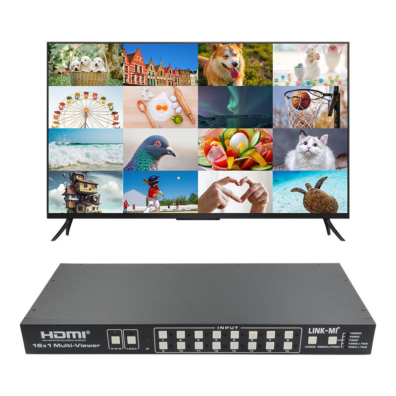 16X1 AV 4K Quad Multiviewer 16 در 1 Out Seamless Video Switcher پردازنده