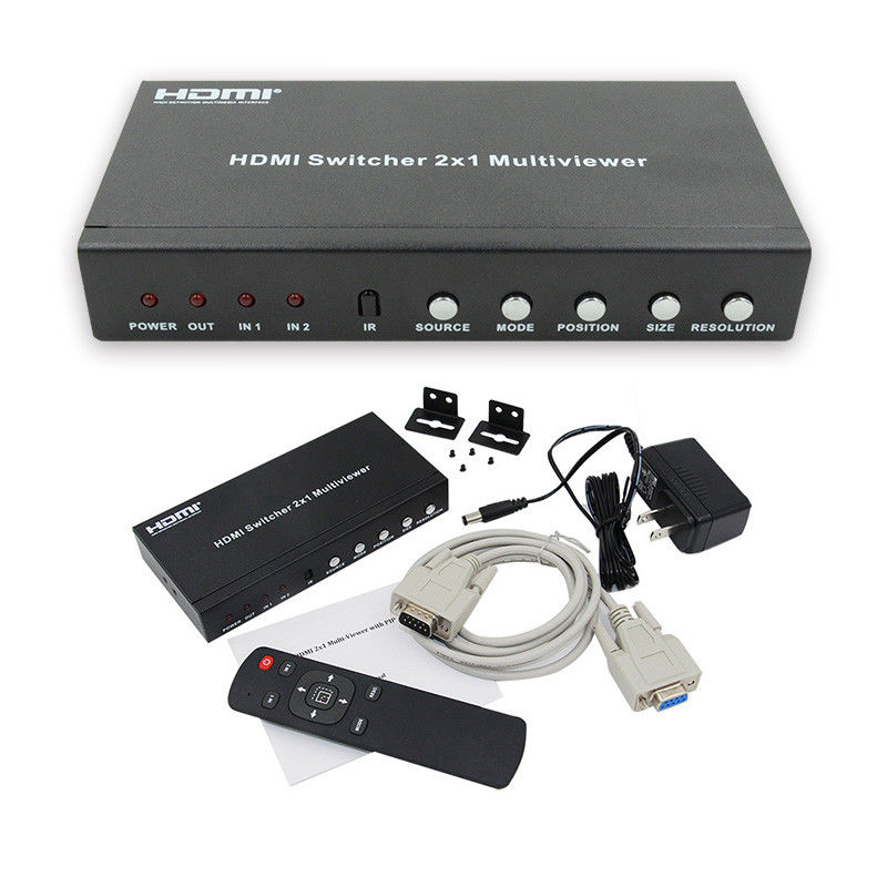 225MHz HDMI Quad Screen Splitter HDMI 2x1 مولتی ویور با PIP 2 در 1 خروجی