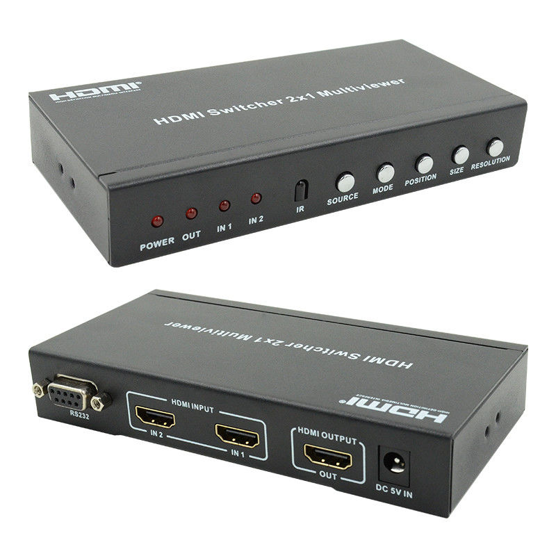 225MHz HDMI Quad Screen Splitter HDMI 2x1 مولتی ویور با PIP 2 در 1 خروجی