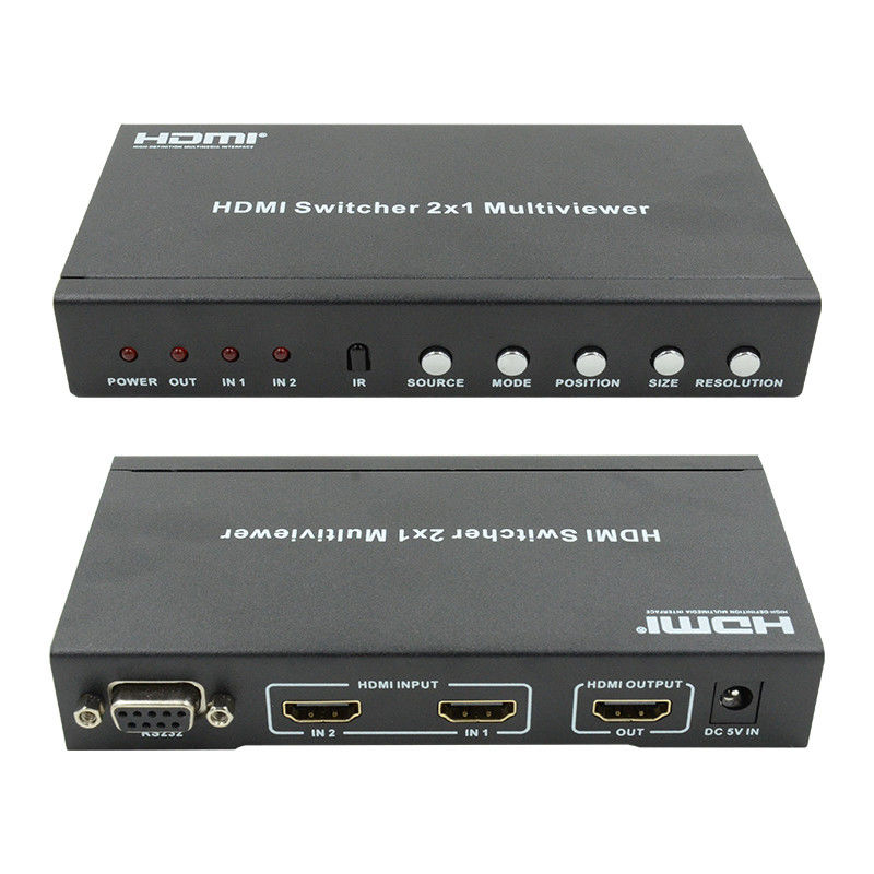 225MHz HDMI Quad Screen Splitter HDMI 2x1 مولتی ویور با PIP 2 در 1 خروجی