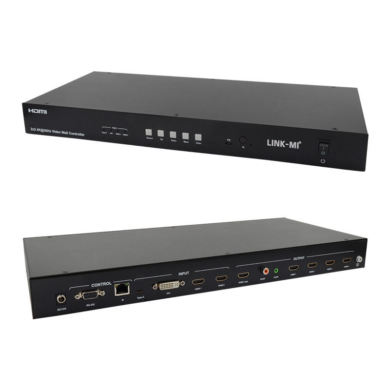 4K Video Wall Matrix Controller 2x2 1x4 4x1 10x10 Splicing Display نوع USB C DVI