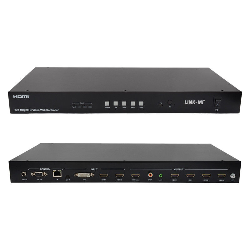 4K Video Wall Matrix Controller 2x2 1x4 4x1 10x10 Splicing Display نوع USB C DVI