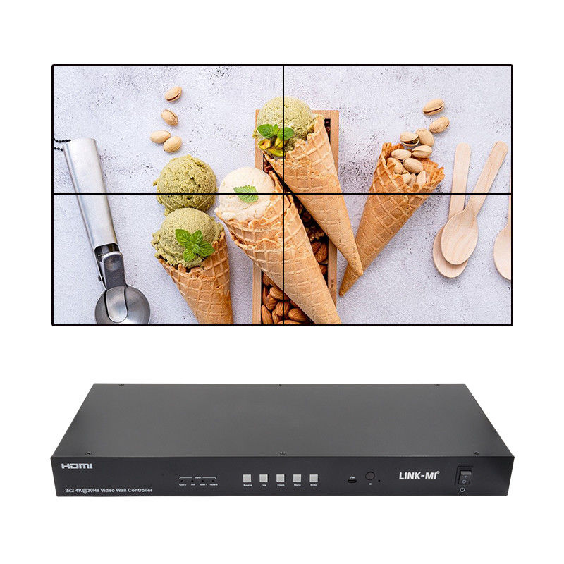 4K Video Wall Matrix Controller 2x2 1x4 4x1 10x10 Splicing Display نوع USB C DVI