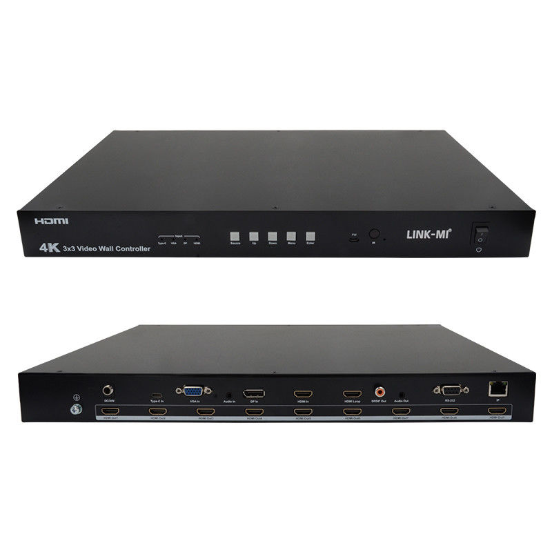 Ultra HD 4K Video Wall Controller HDMI DP 3x3 پردازنده دیواری ویدیویی VGA USB Type-C
