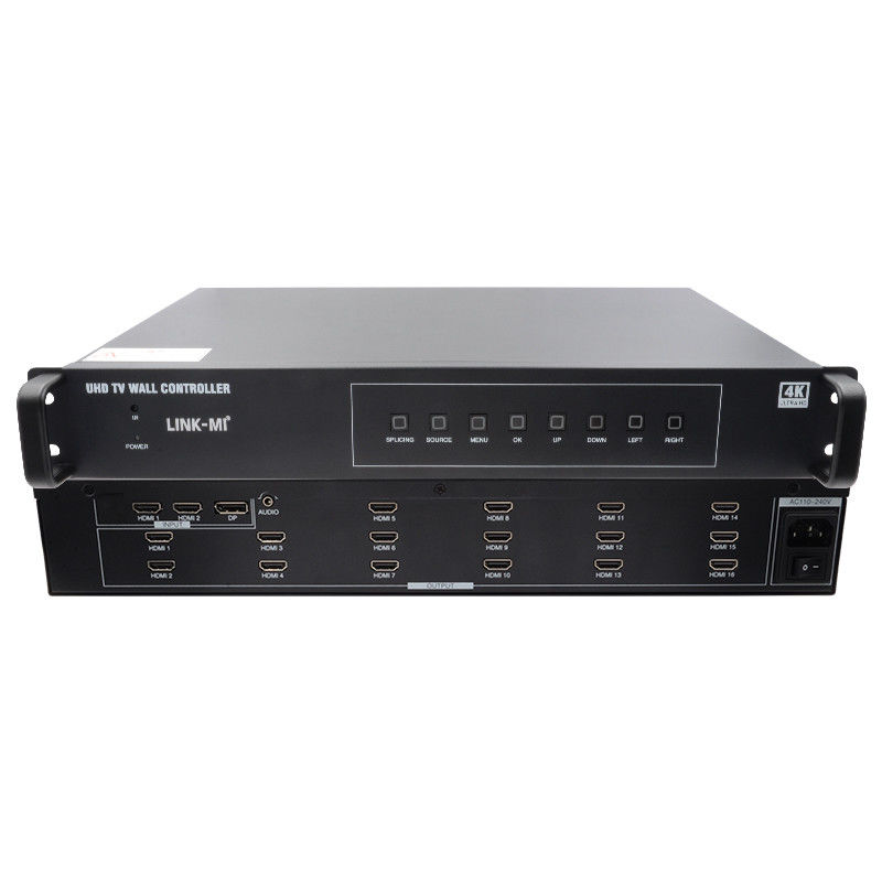 4K 4X4 HDMI Video Wall Controller 16 خروجی HDMI چرخش تصویر پردازنده دیواری ویدیویی