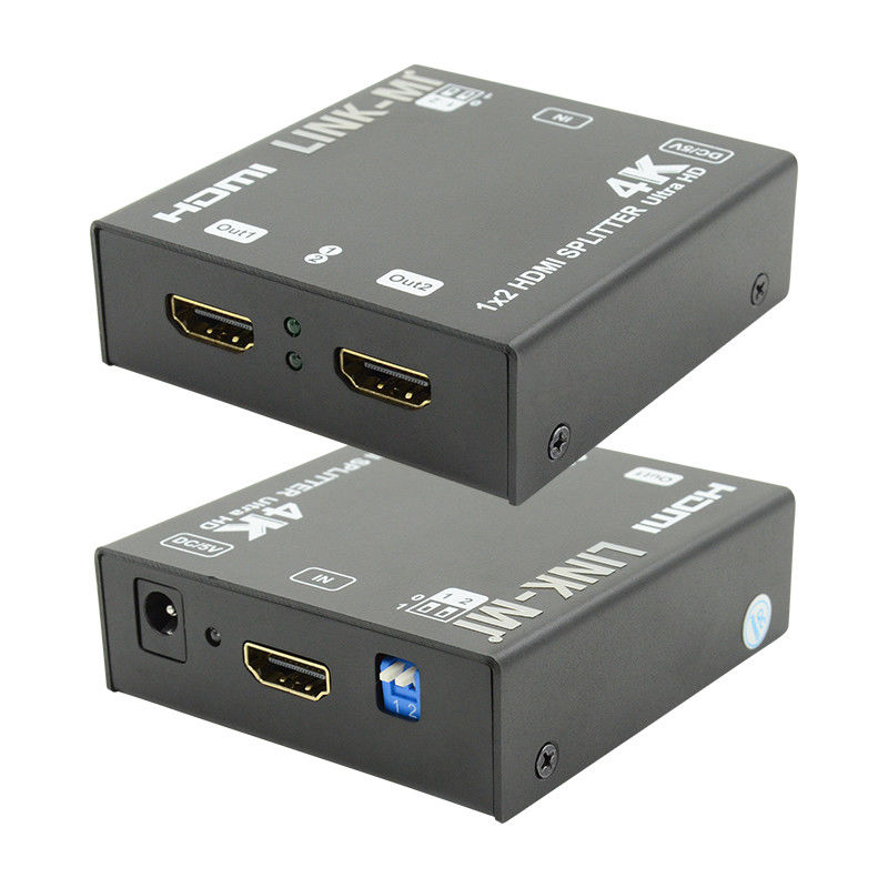 1X2 4K HDMI Extender Splitter پشتیبانی از 4K2K EDID 3D 2 پورت Video Splitter