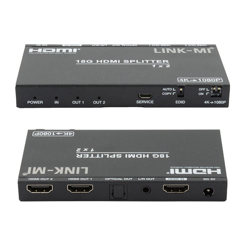 4K 2.0b 2 پورت HDMI Splitter 4 HDCP 2.2COPY AUTO EDID Hdmi صوتی و ویدیویی استخراج