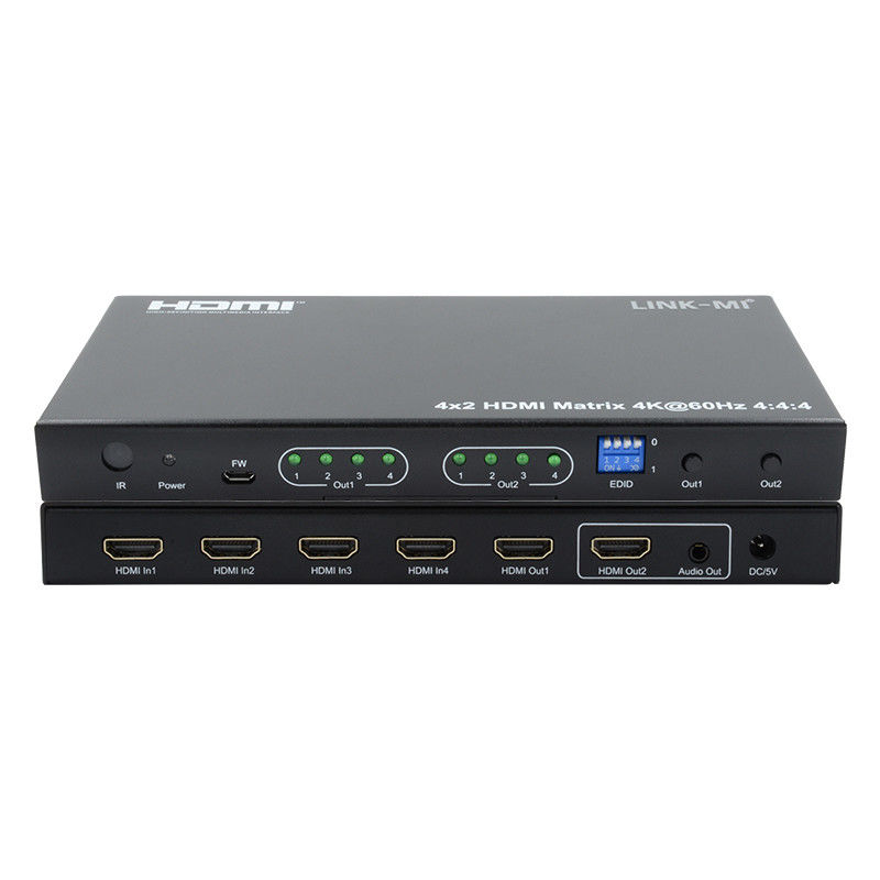 HDMI 4x2 متریکس سوئیچر 4K@60hz YUV4:44 18Gbps HDCP2.2 4 In 2 Out HDMI Video Switcher