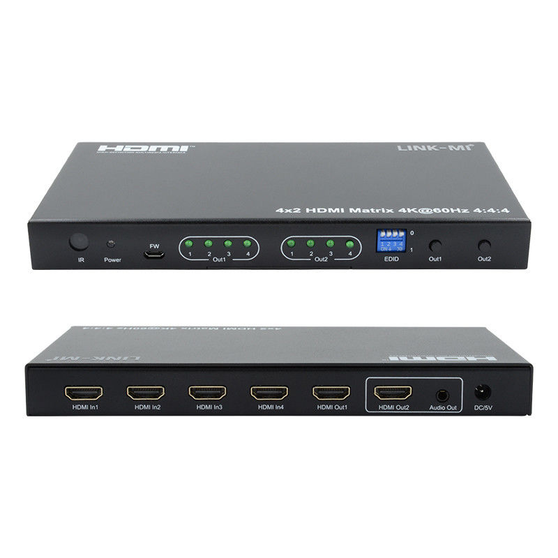 HDMI 4x2 متریکس سوئیچر 4K@60hz YUV4:44 18Gbps HDCP2.2 4 In 2 Out HDMI Video Switcher