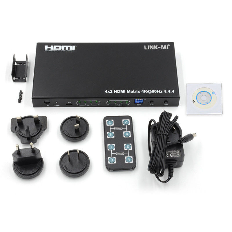 HDMI 4x2 متریکس سوئیچر 4K@60hz YUV4:44 18Gbps HDCP2.2 4 In 2 Out HDMI Video Switcher