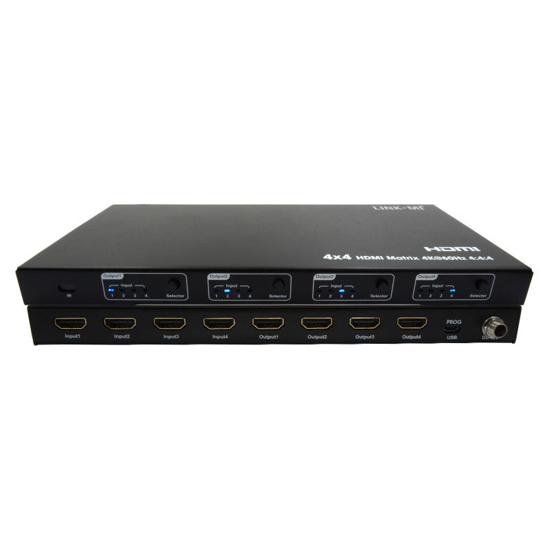 Rs232 4x4 HDMI ماتریکس سوئیچ پشتیبانی 4K 60Hz 18Gbps EDID 4 تا 4 HDMI سوئیچ ویدیویی