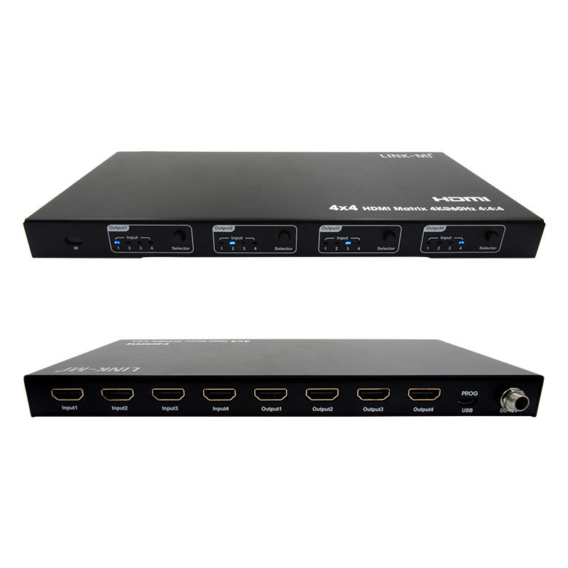 Rs232 4x4 HDMI ماتریکس سوئیچ پشتیبانی 4K 60Hz 18Gbps EDID 4 تا 4 HDMI سوئیچ ویدیویی