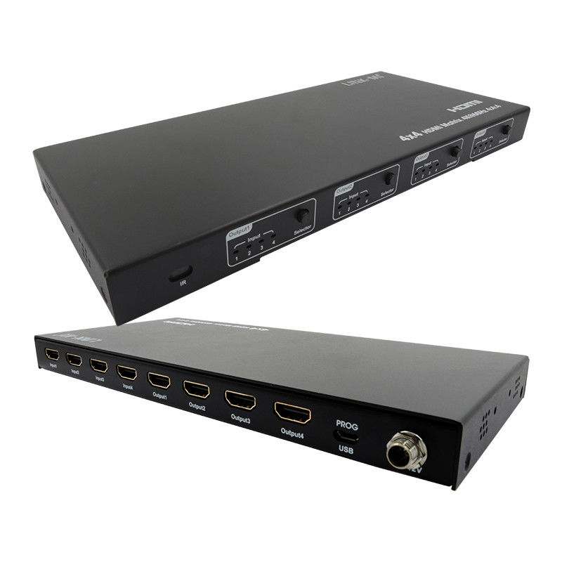Rs232 4x4 HDMI ماتریکس سوئیچ پشتیبانی 4K 60Hz 18Gbps EDID 4 تا 4 HDMI سوئیچ ویدیویی