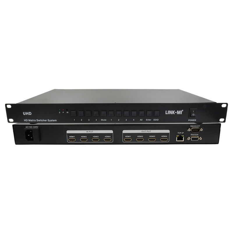 4X4 HDMI Matrix Switcher System 4K HDMI Video Switch پشتیبانی از RS232 TCP/IP