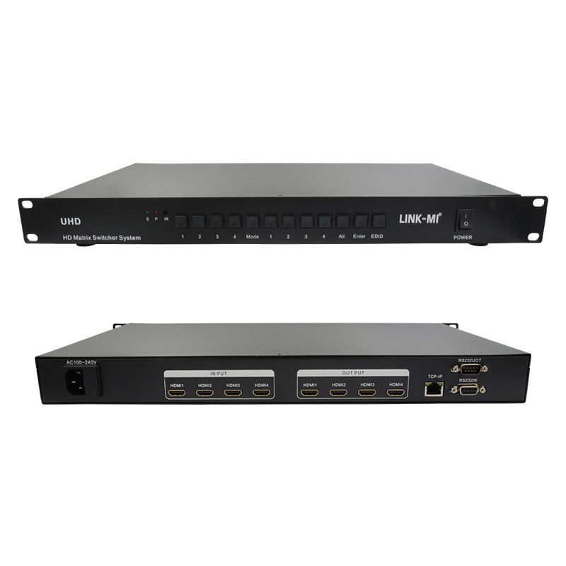 4X4 HDMI Matrix Switcher System 4K HDMI Video Switch پشتیبانی از RS232 TCP/IP