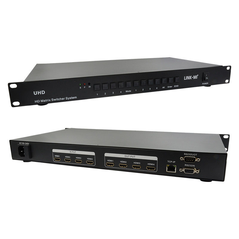 4X4 HDMI Matrix Switcher System 4K HDMI Video Switch پشتیبانی از RS232 TCP/IP