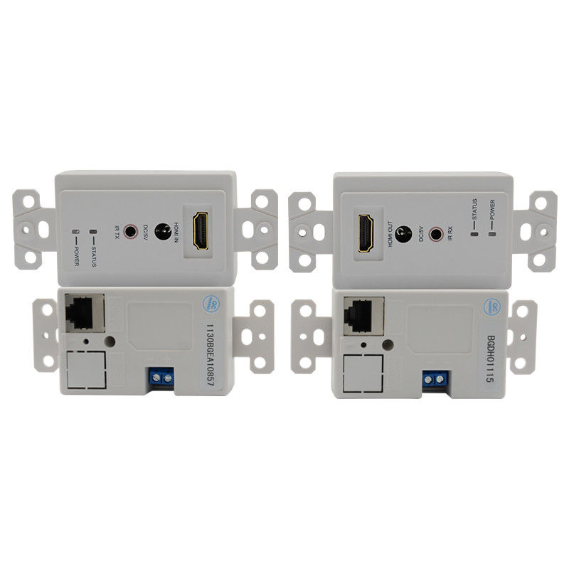 60m HDMI Wall Plate Extender Over Single Cat5e Cat 6 به Hdmi Extender پشتیبانی از 3D IR