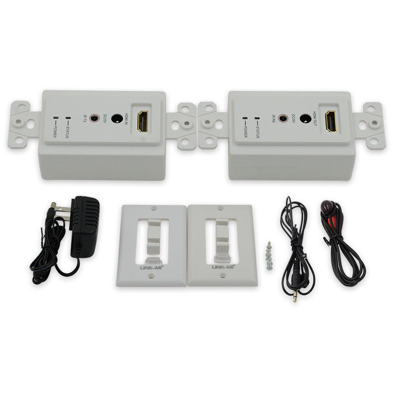 60m HDMI Wall Plate Extender Over Single Cat5e Cat 6 به Hdmi Extender پشتیبانی از 3D IR