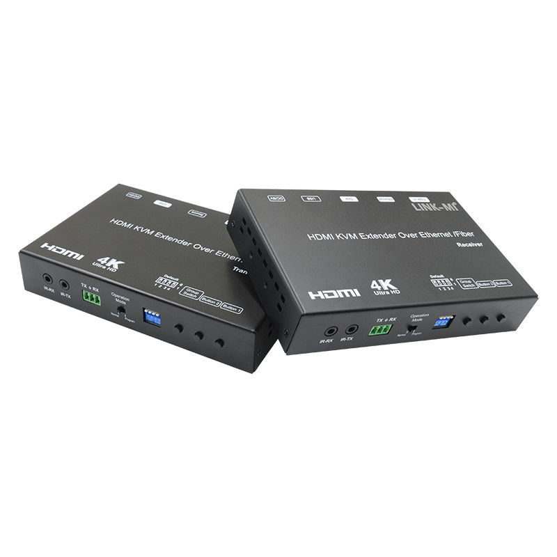 4K AV Over IP فیبر HDMI KVM Extender پشتیبانی از یونیکاست چندرسانه ای با USB RS232
