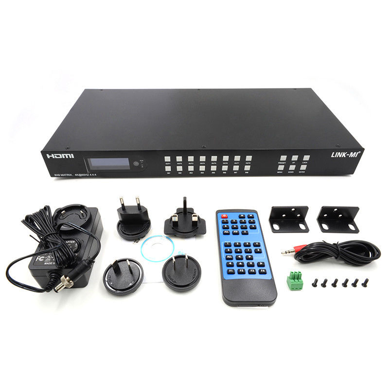 8x8 HDMI Matrix 4k Hdmi Switcher با پشتیبانی از استخراج صوتی آنالوگ 18Gbps HDR