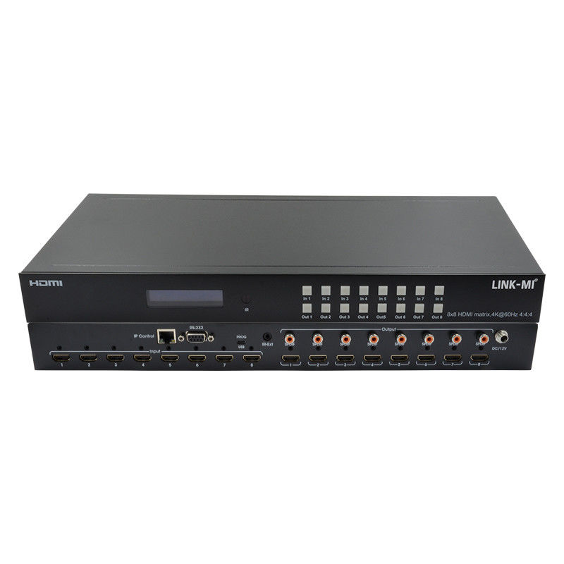 8x8 4K HDMI ماژولار متریکس سوئیچر با SPDIF Out IP کنترل وب GUI برای 8 صفحه نمایش UHD